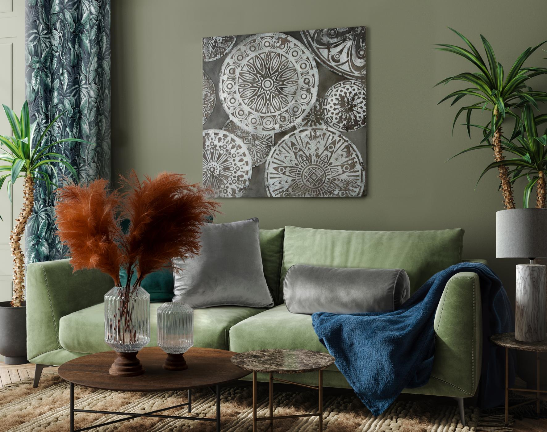 jakie zasłony do zielonej kanapy