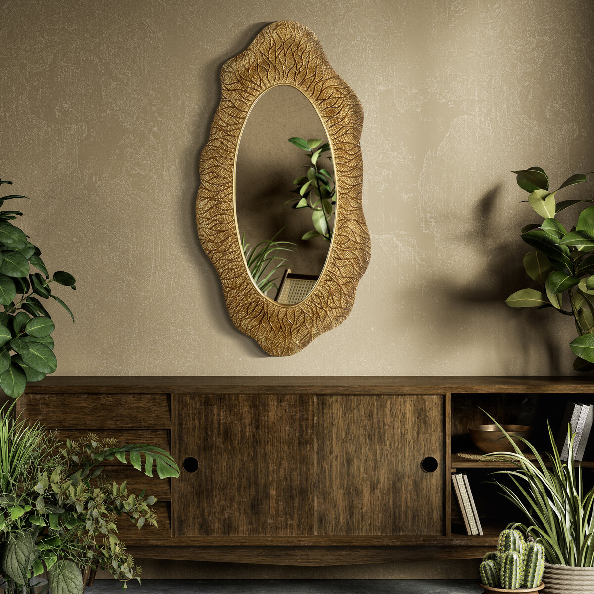 jak rozjaśnić salon z ciemnymi meblami