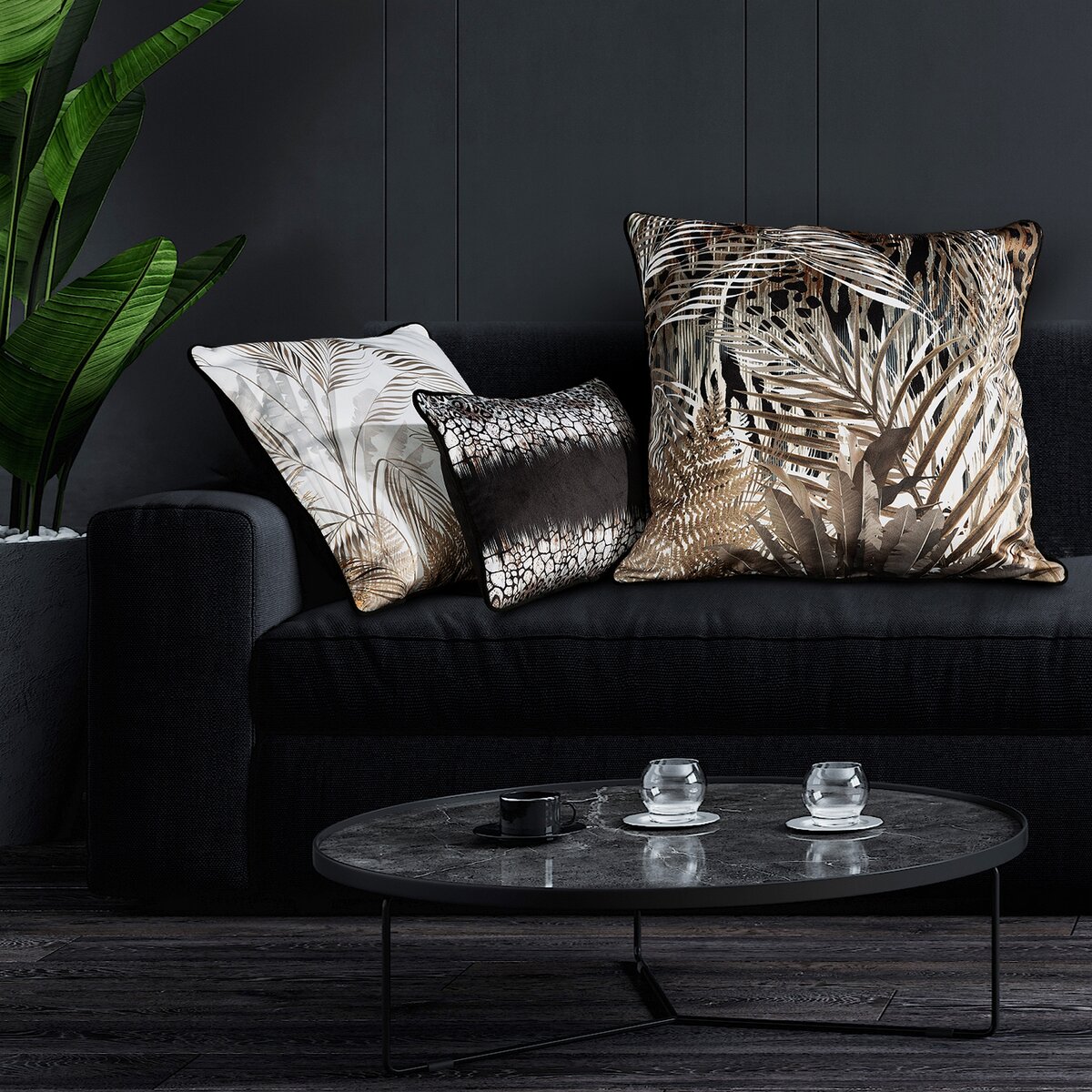 jakie poduszki do czarnej kanapy