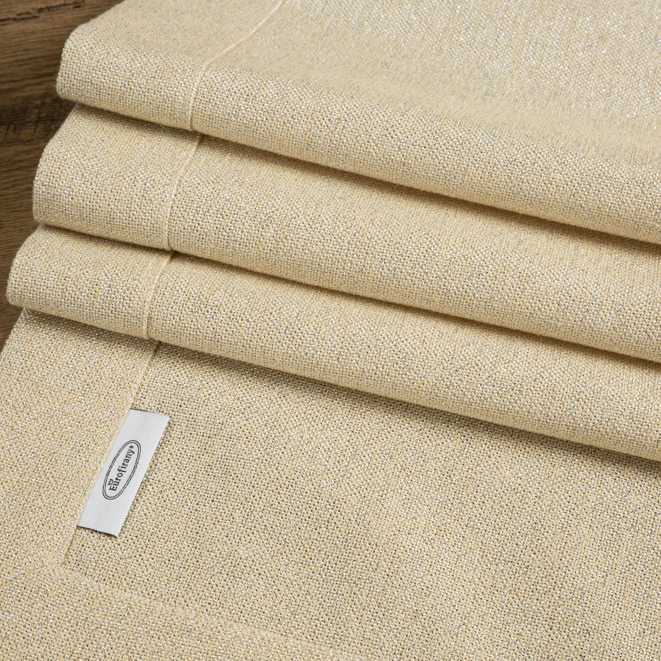 Komplet serwet 4 szt złoty 30x40 cm o strukturze płótna STELLA 1 z dodatkiem srebrnej nici