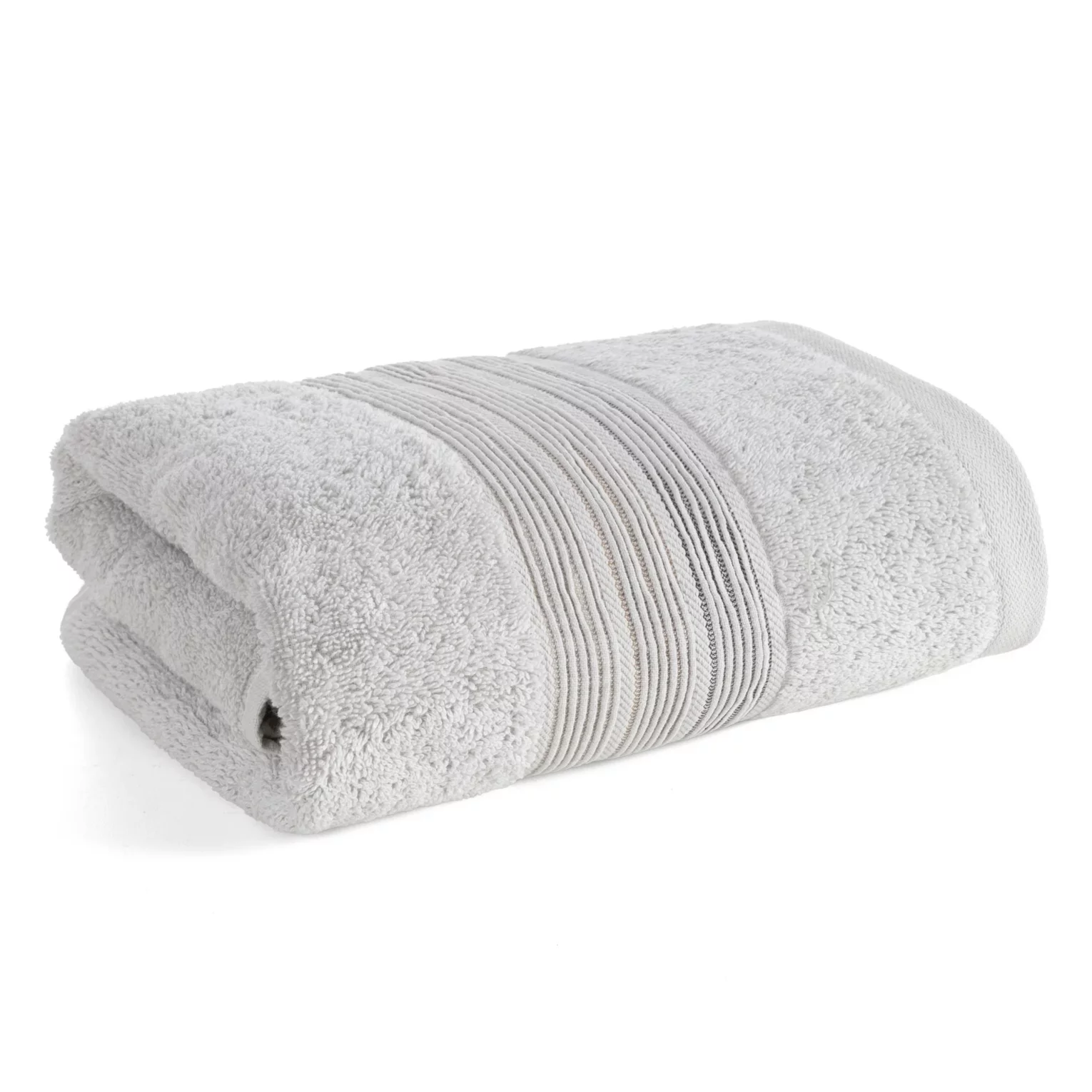 Ręcznik do rąk 30x50 cm bawełniany kolor srebrny w poziome paseczki 500 g/m2 VERANO Eurofirany