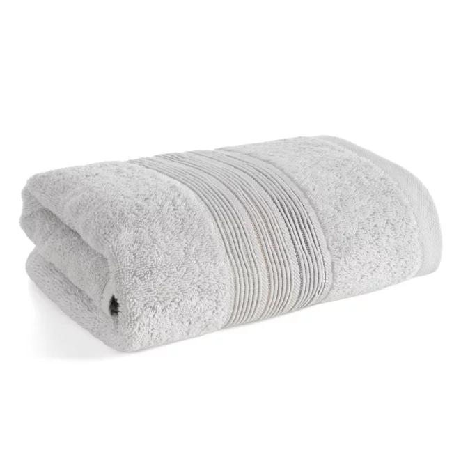 Ręcznik do rąk 30x50 cm bawełniany kolor srebrny w poziome paseczki 500 g/m2 VERANO Eurofirany