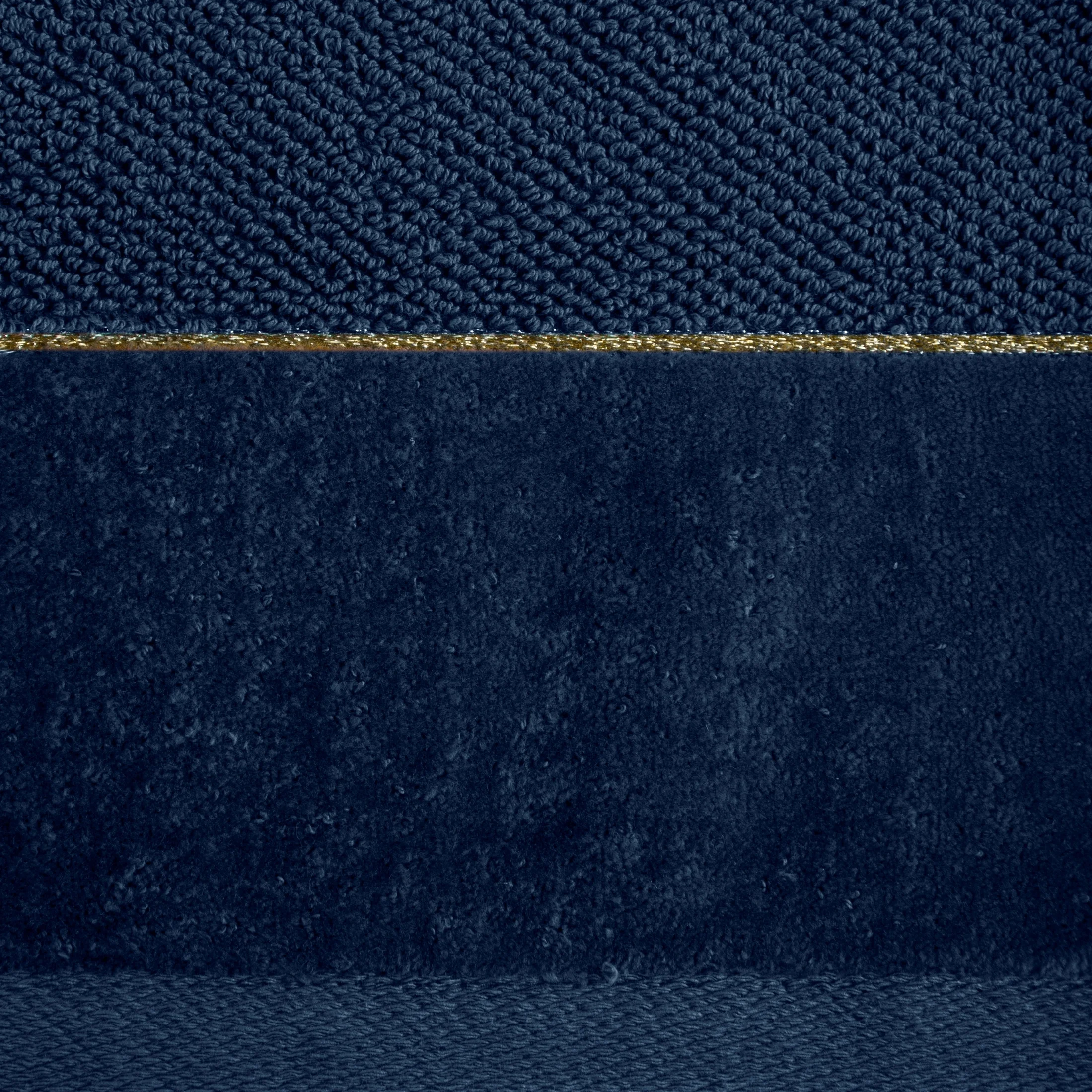 Ręcznik do rąk 30x50 cm bawełniany kolor granatowy z welwetową bordiurą ARIA Eurofirany