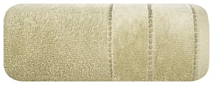 Ręcznik kąpielowy 70x140 cm bawełniany kolor beżowy z welwetową ozdobną bordiurą 500 g/m2 MARI