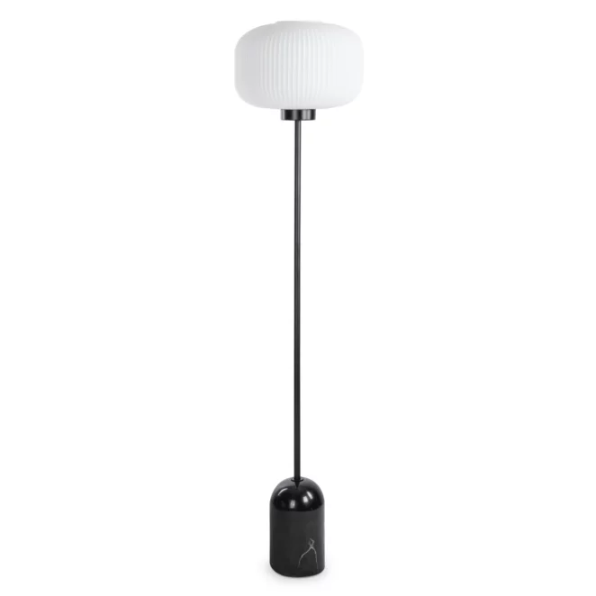 Lampa stojąca do pokoju czarno, biała LYLA o marmurkowej podstawie 36 x 155 cm LYLA Eurofirany