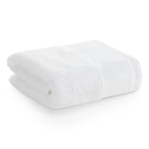 Ręcznik kąpielowy 70x140 cm bawełniany kolor biały z koronkową bordiurą 500 g/m2 EMI Eurofirany