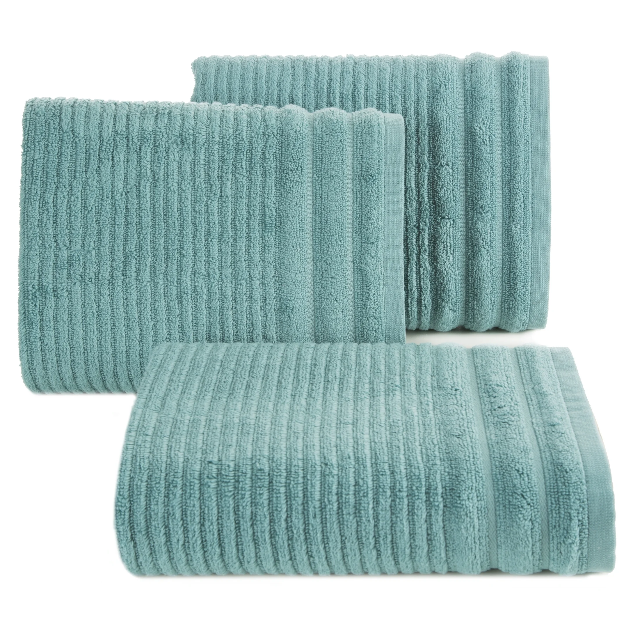 Ręcznik kąpielowy 70x140 cm bawełniany kolor miętowy w prążki 400 g/m2 SAMMY Eurofirany