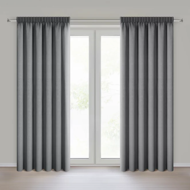 Zasłona stalowa 100% zaciemniająca blackout 140x270 cm taśma - CARLY Eurofirany