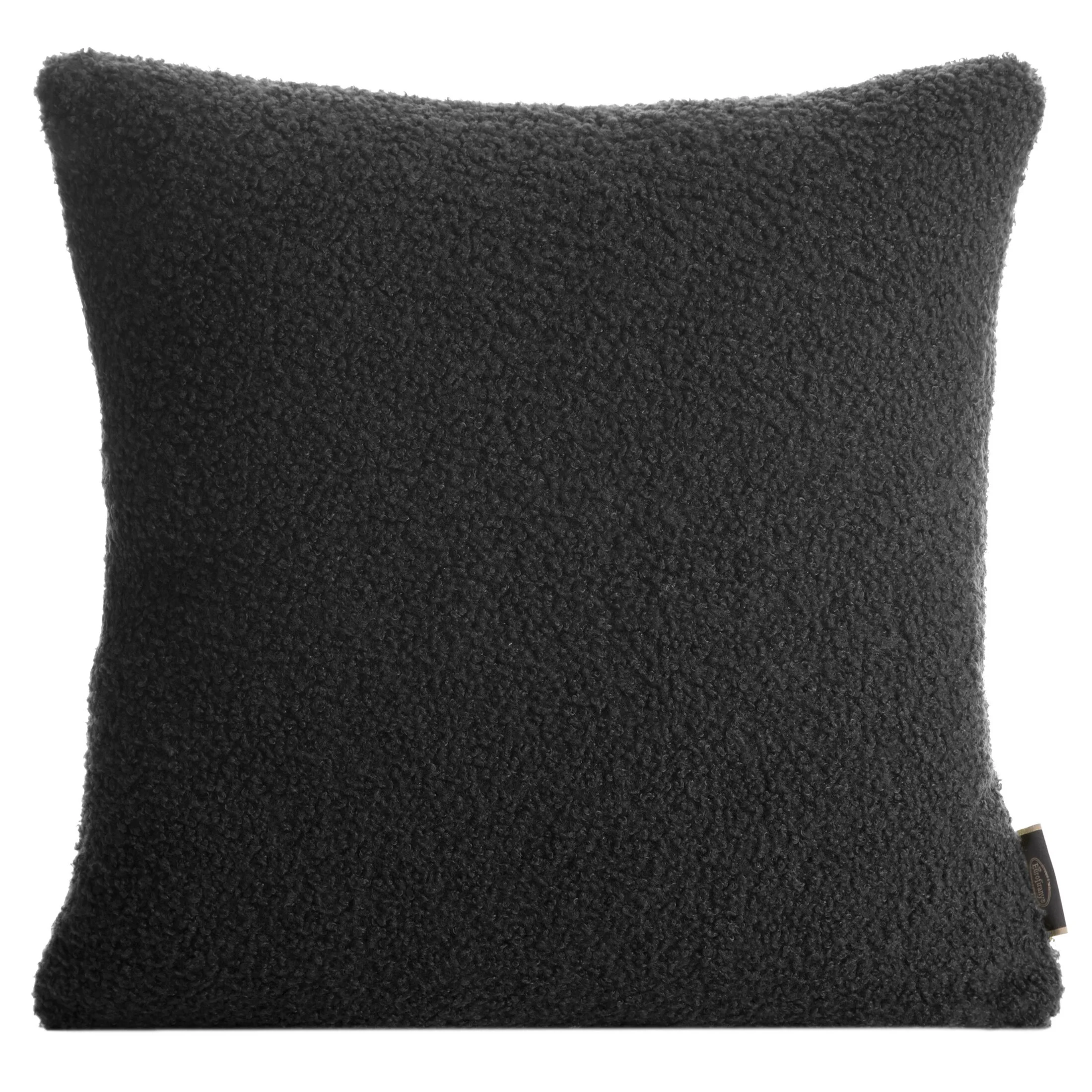 Poszewka na poduszkę 45x45 cm z miękkiej tkaniny barankowej czarna BUKLA Eurofirany