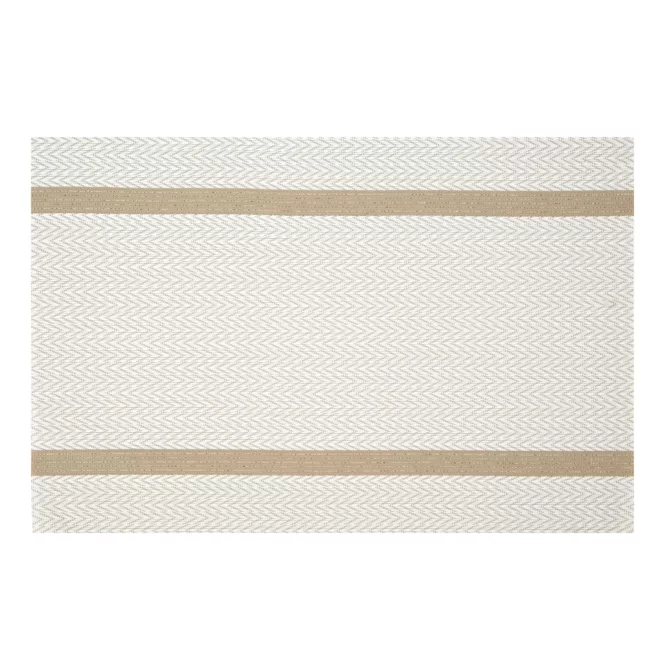 Podkładka na stół biało, złota 30x45 cm zdobiona pasami ELLA Eurofirany