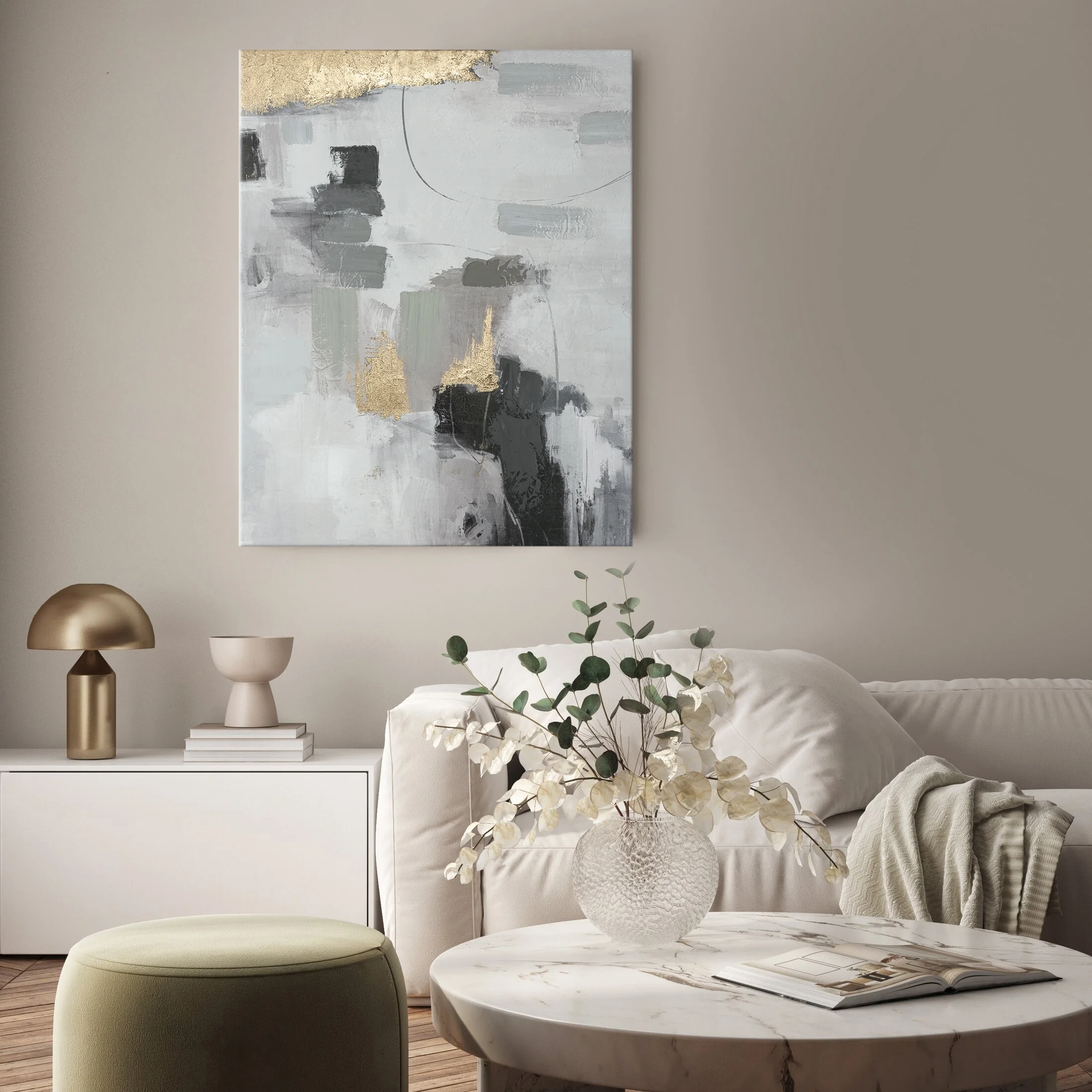 Obraz ręcznie malowany na płótnie z motywem abstrakcyjnym Eurofirany