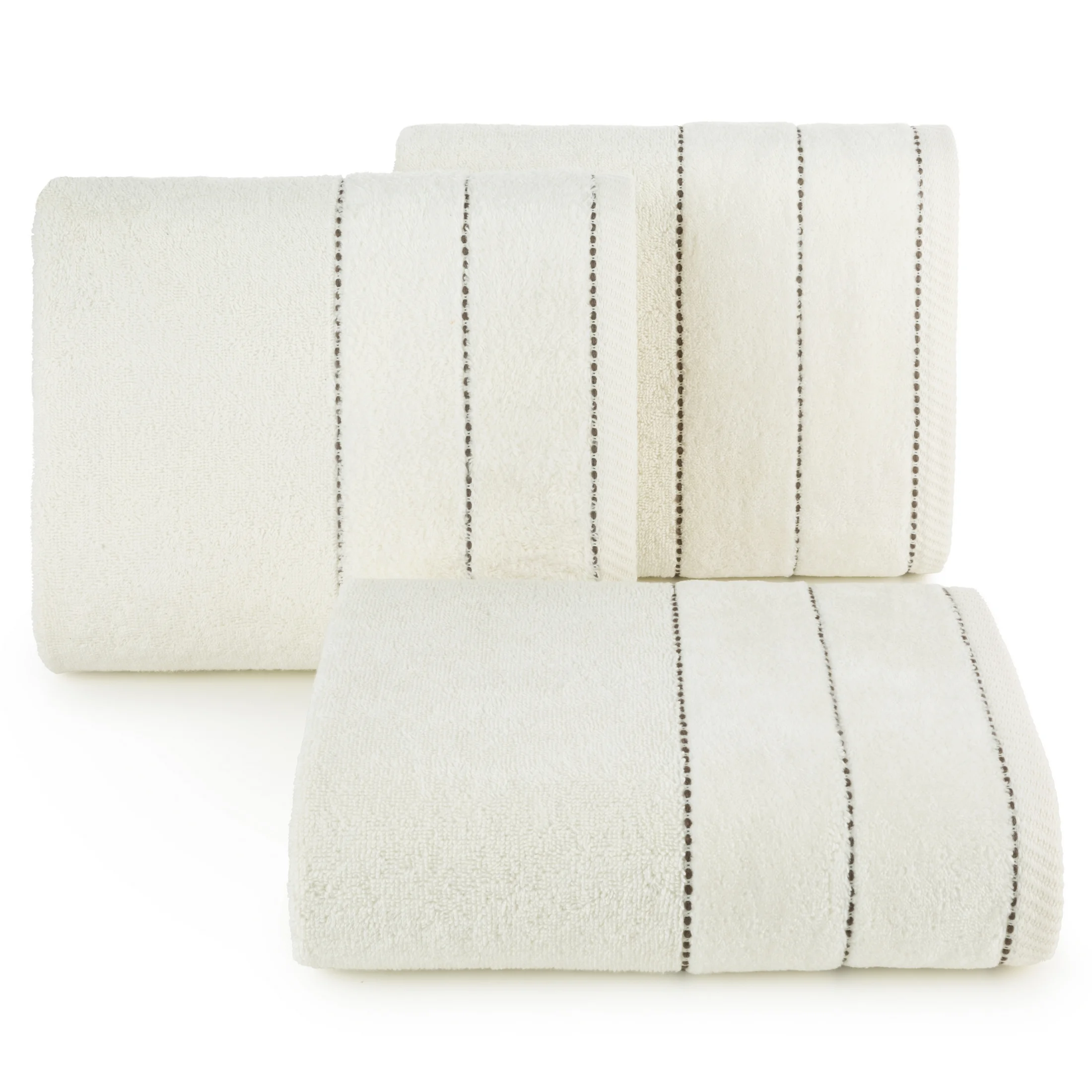 Ręcznik kąpielwoy 50x90 cm bawełniany kolor kremowy z welurową bordiurą 500 g/m2 ELZA Eurofirany