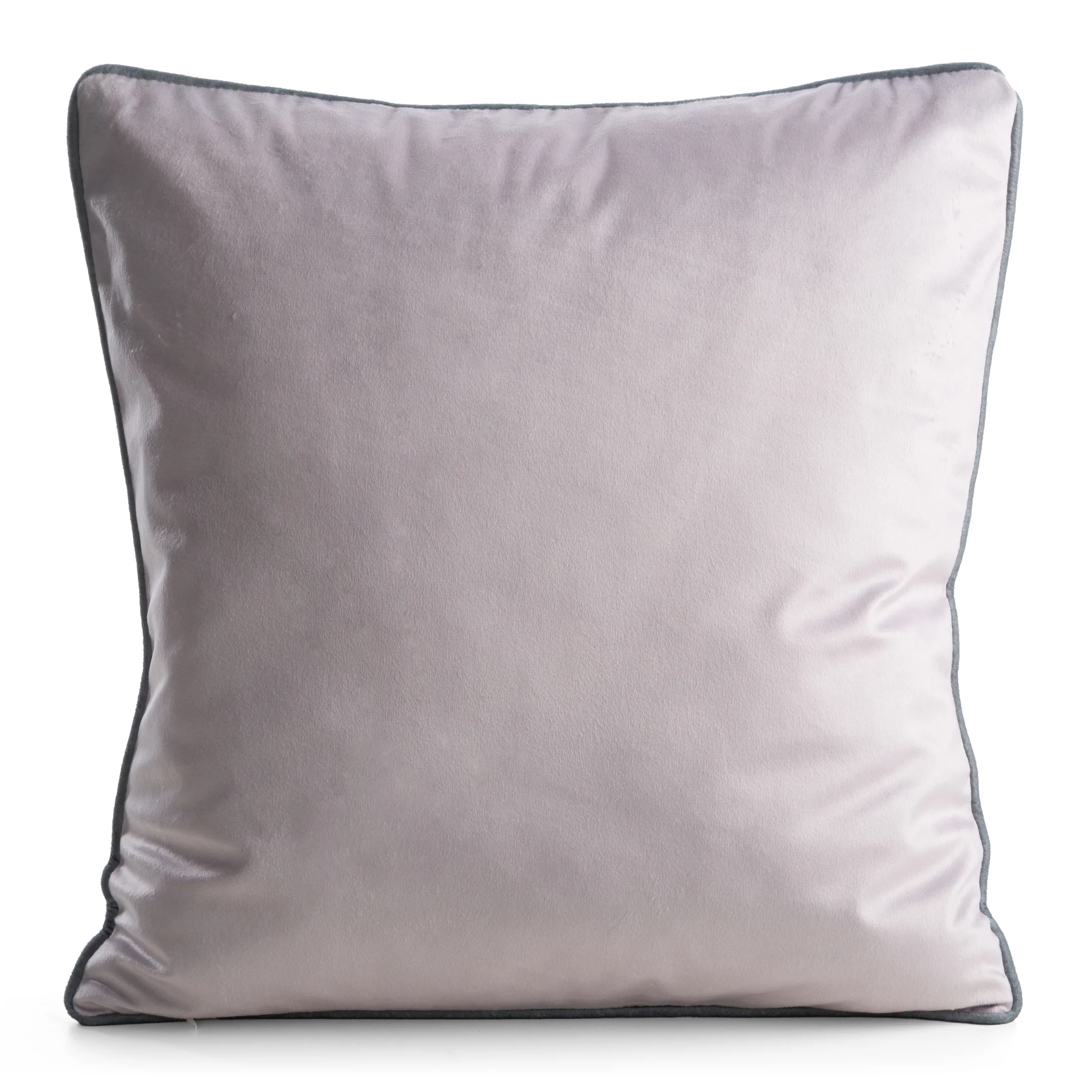 Poszewka na poduszkę 45x45 cm welwetowa biało, szara z roślinnym nadrukiem VELVET 203 Eurofirany