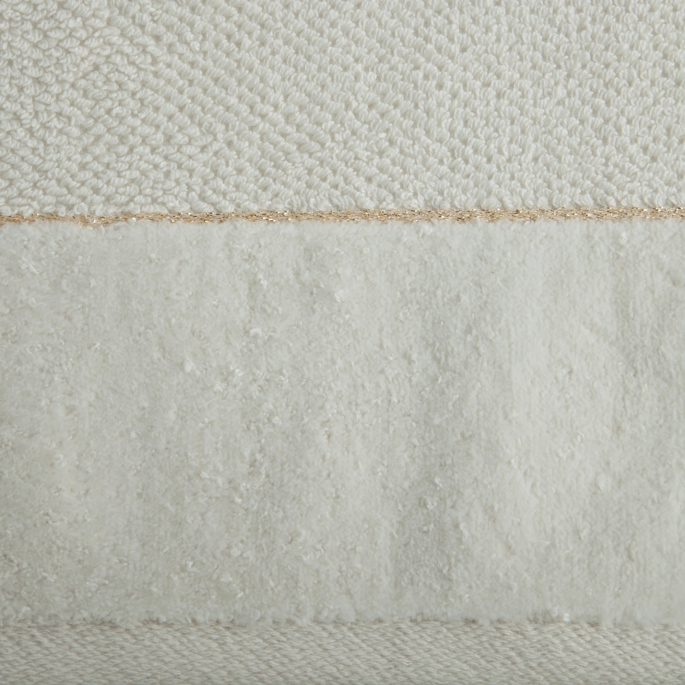 Ręcznik kąpielowy 70x140 cm bawełniany kolor kremowy z welwetową bordiurą ARIA Eurofirany