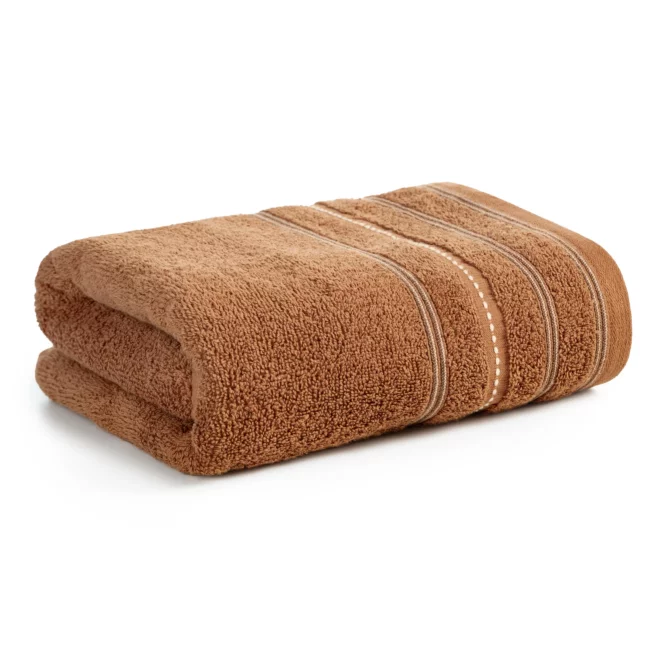 Ręcznik do rąk 30x50 cm bawełniany kolor miodowy w pasy 500 g/m2 VENTO Eurofirany