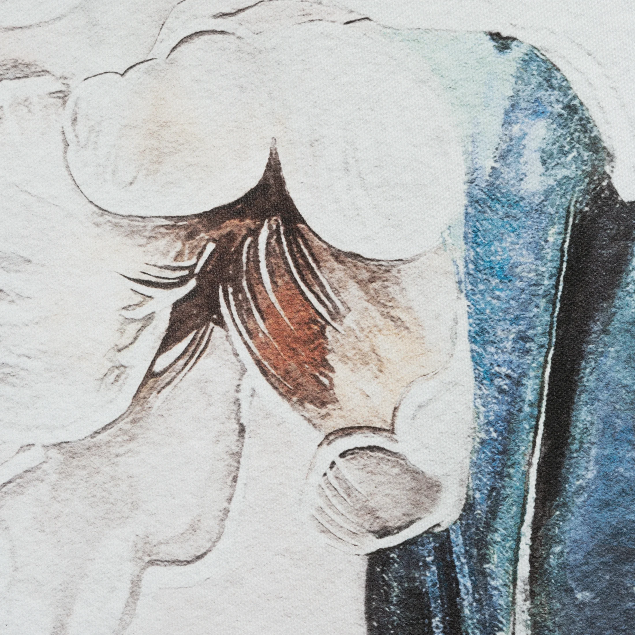 Obraz z kwiatami beżowo, turkusowy nadruk delikatnych storczyków na płótnie obraz oprawiony w ramę 50x70 cm