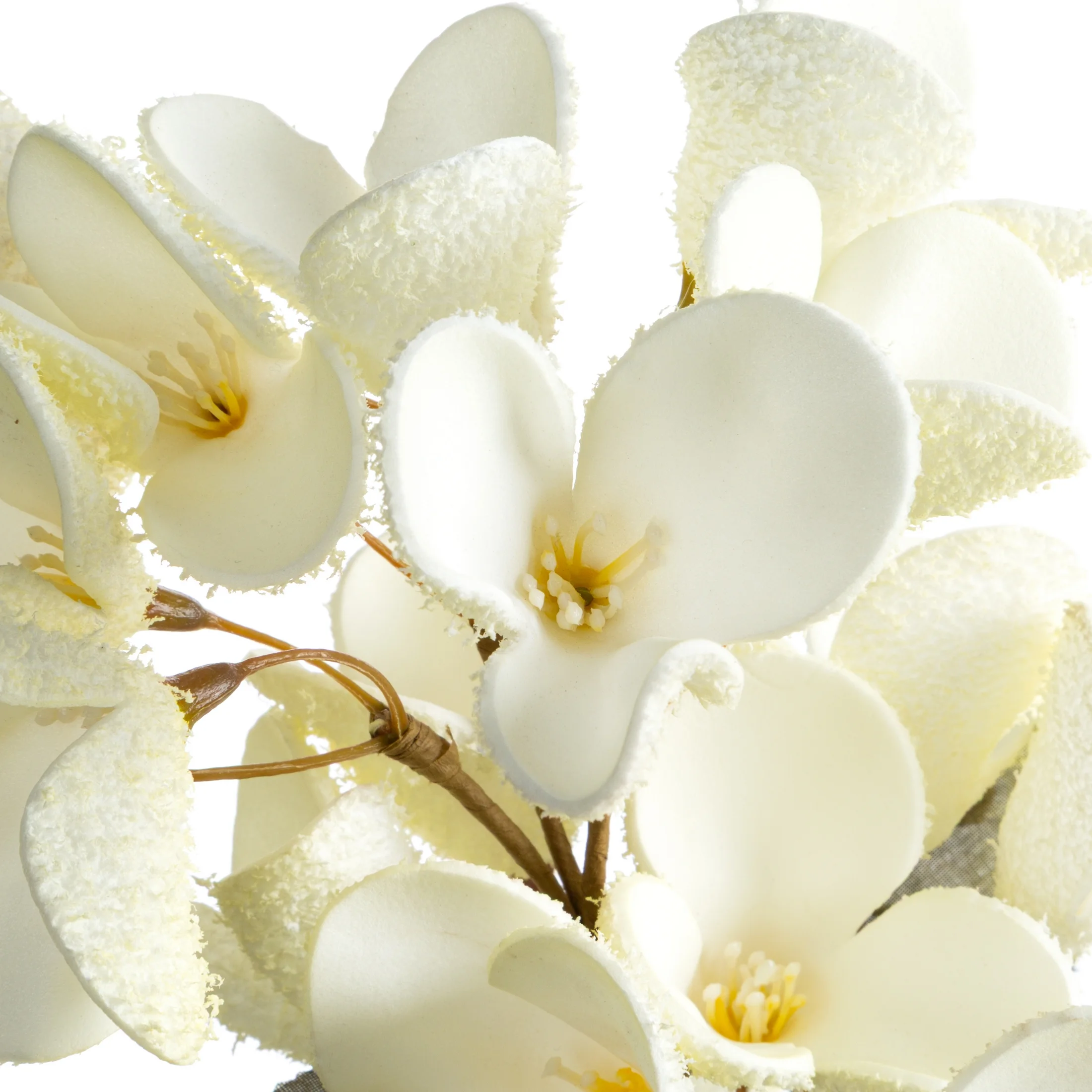 Kwiat sztuczny kremowy z plastycznej pianki foamiran 70 cm Eurofirany