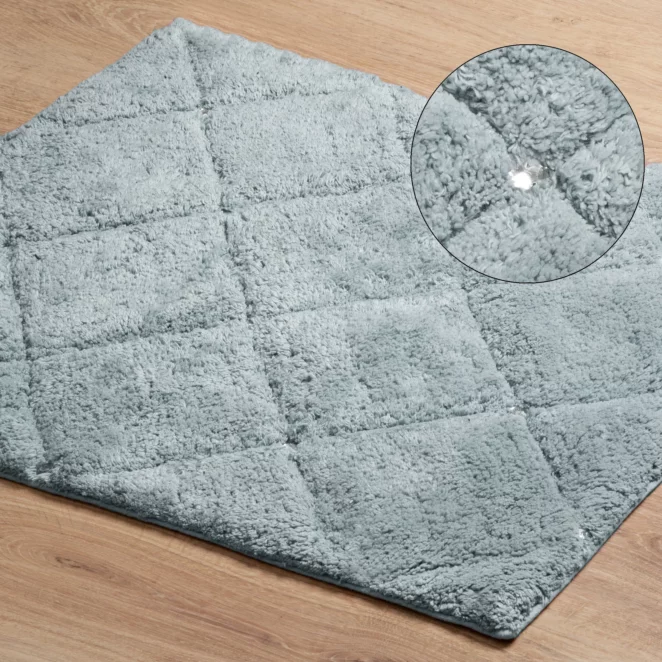 Dywanik łazienkowy bawełniany zdobiony geometrycznym wzorem z kryształkami 60x90 cm CHIC Eurofirany