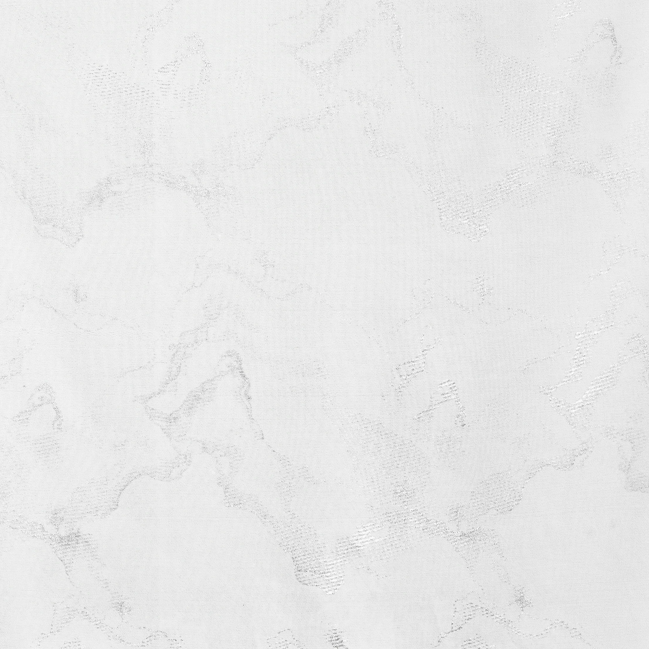 Zasłona biało, srebrzysta zdobiona nadrukiem marmuru z szyfonu 140x250 przelotka EMILI Eurofirany