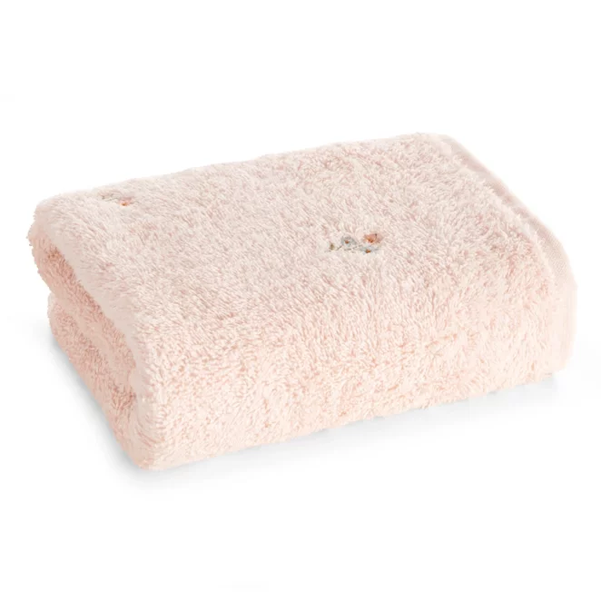 Ręcznik do rąk 30x50 cm bawełniany kolor pudrowy z haftem drobnych kwiatów BLOOM Eurofirany