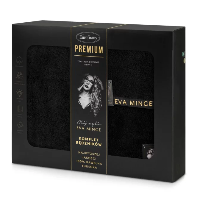 Zestaw ręczników bawełnianych 3 szt kolor czarny 550 g/m2 VENUS Eva Minge Eurofirany