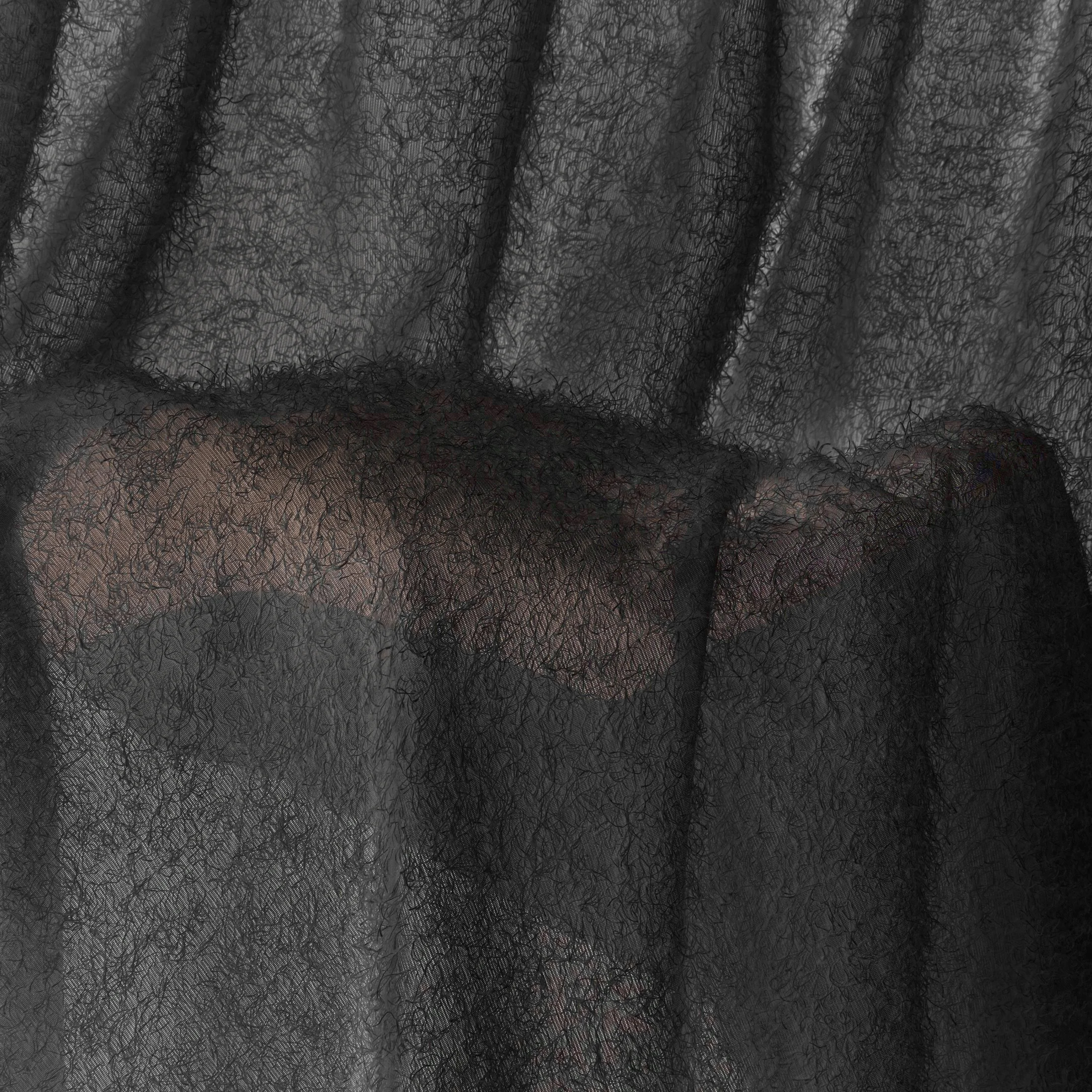 Zasłona czarna z moherowej tkaniny 140x270 cm taśma AGIS Eurofirany