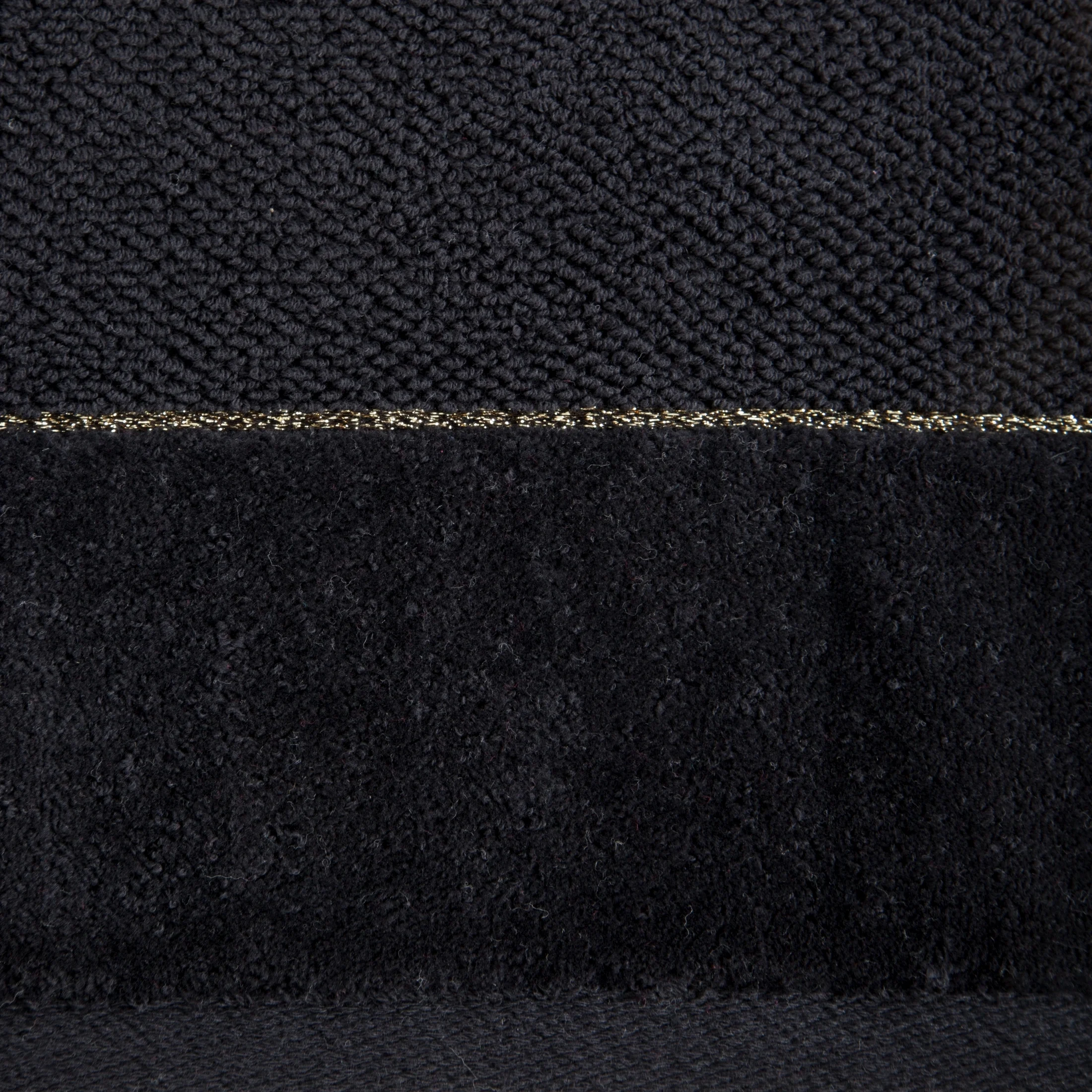 Ręcznik kąpielowy 50x90 cm bawełniany kolor czarny z welwetową bordiurą ARIA Eurofirany