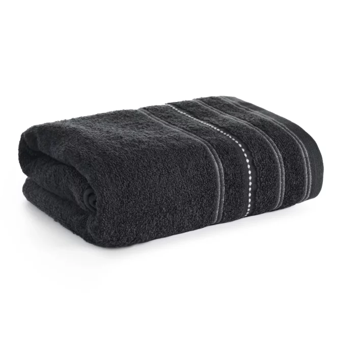 Ręcznik do rąk 30x50 cm bawełniany kolor czarny w pasy 500 g/m2 VENTO Eurofirany