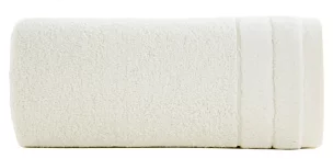 Ręcznik kąpielowy 50x90 cm bawełniany kolor kremowy z welwetową bordiurą 500 g/m2 DAMLA Eurofirany