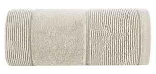 Ręcznik do rąk 30x50 cm bawełniany kolor beżowy z welurową bordiurą 500 g/m2 EMMA Eurofirany