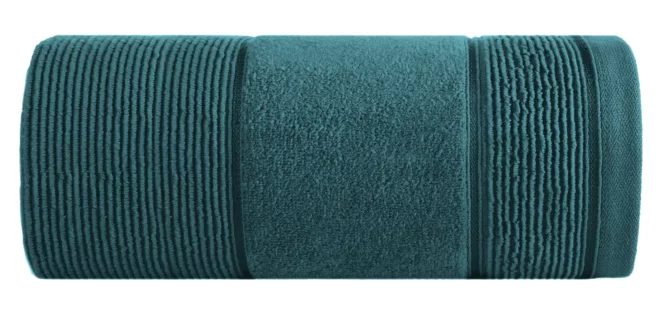 Ręcznik do rąk 30x50 cm bawełniany kolor ciemnoturkusowy z welurową bordiurą 500 g/m2 EMMA Eurofirany
