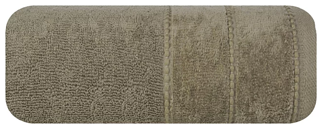 Ręcznik do rąk 30x50 cm bawełniany kolor jasnobrązowy z welwetową bordiurą 500 g/m2 JESSI Eurofirany