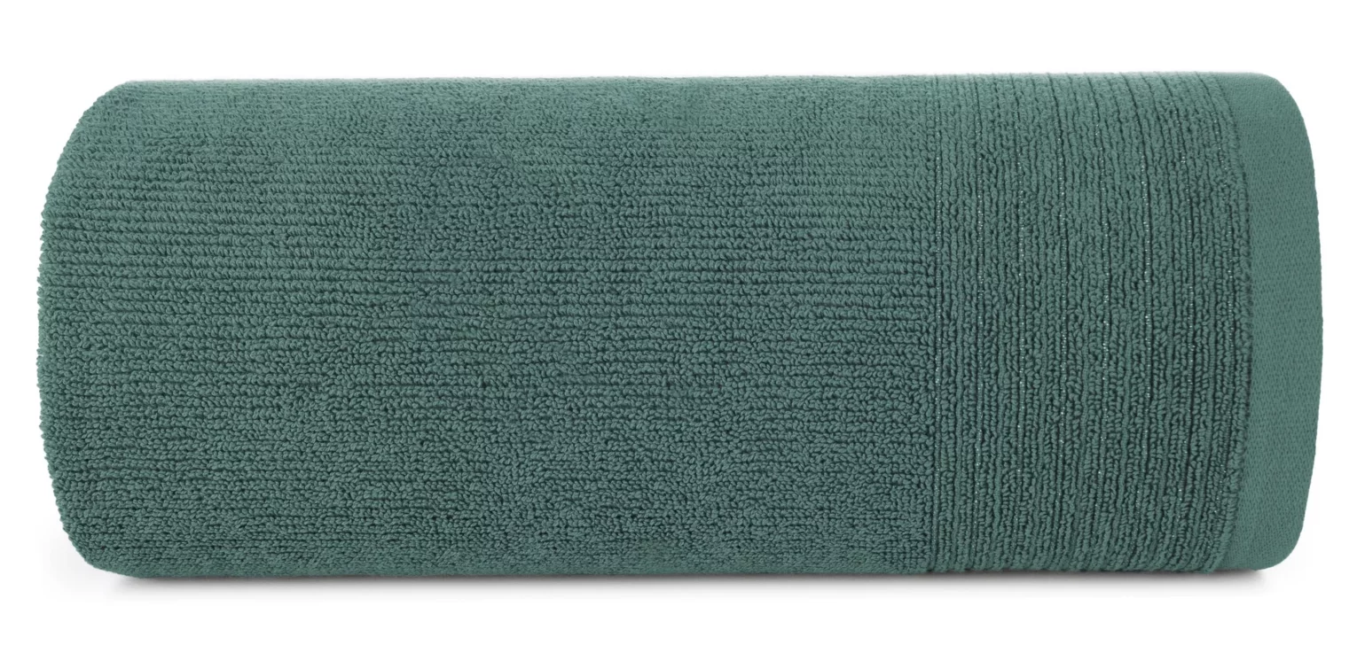 Ręcznik do rąk 30x50 cm bawełniany kolor ciemnomiętowy zdobiony błyszczącą bordiurą 500 g/m2 LARI Eurofirany