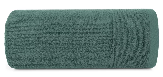 Ręcznik do rąk 30x50 cm bawełniany kolor ciemnomiętowy zdobiony błyszczącą bordiurą 500 g/m2 LARI Eurofirany