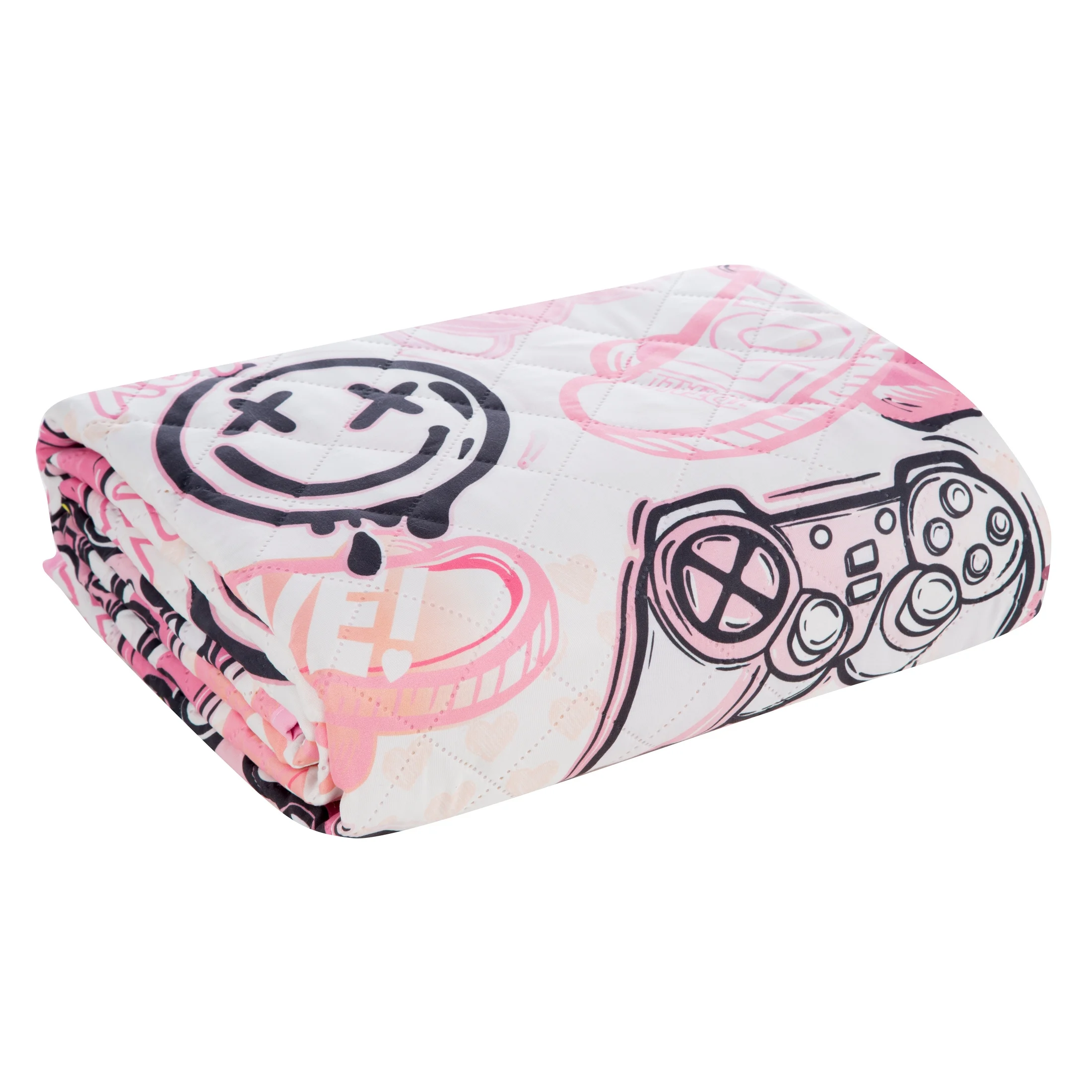 Narzuta KID 16 pikowana metodą hot press z motywem emotikonów Design 91