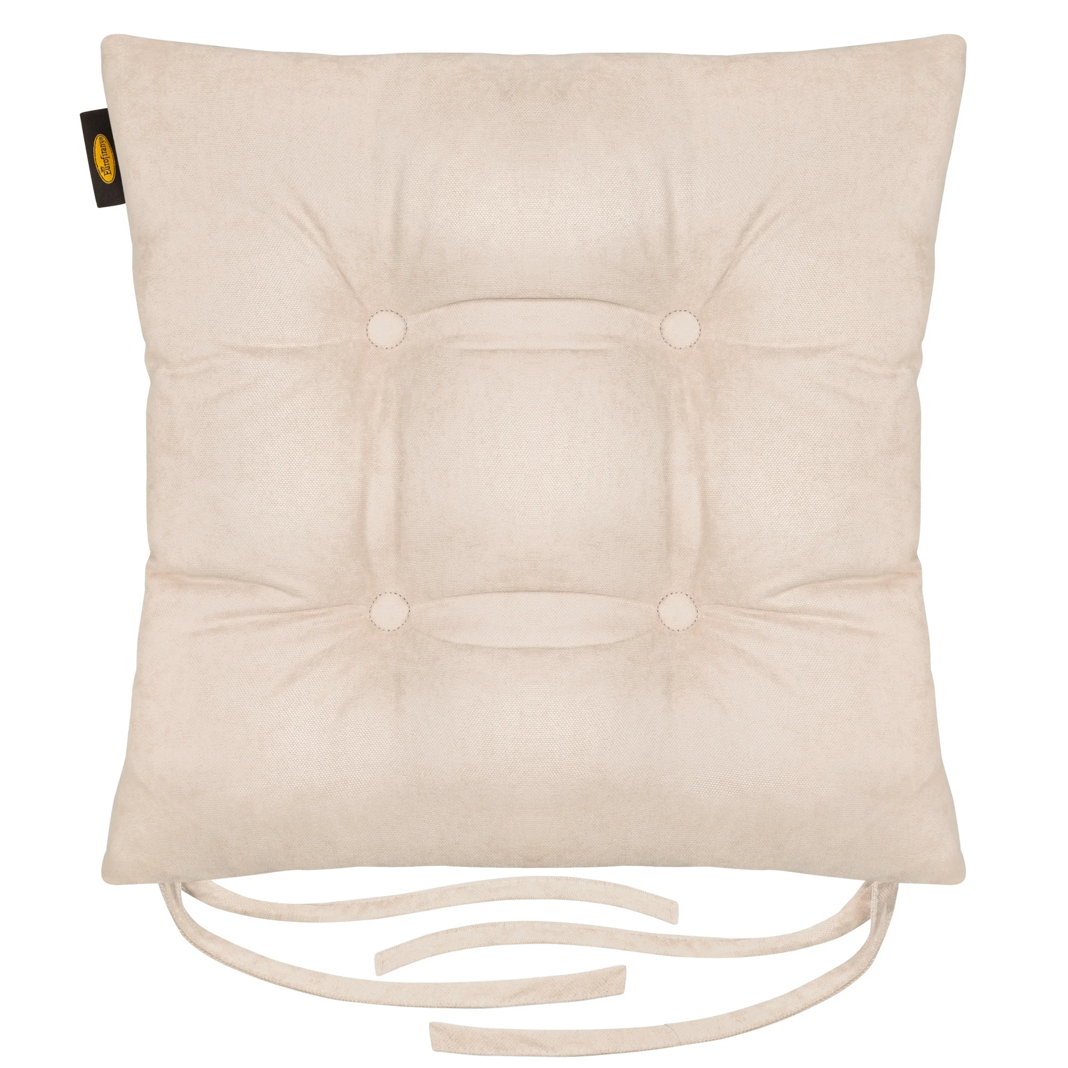 Poduszka na krzesło dwustronna 40 x 40 x 8 cm welurowa ciemnokremowa ADORE Eurofirany