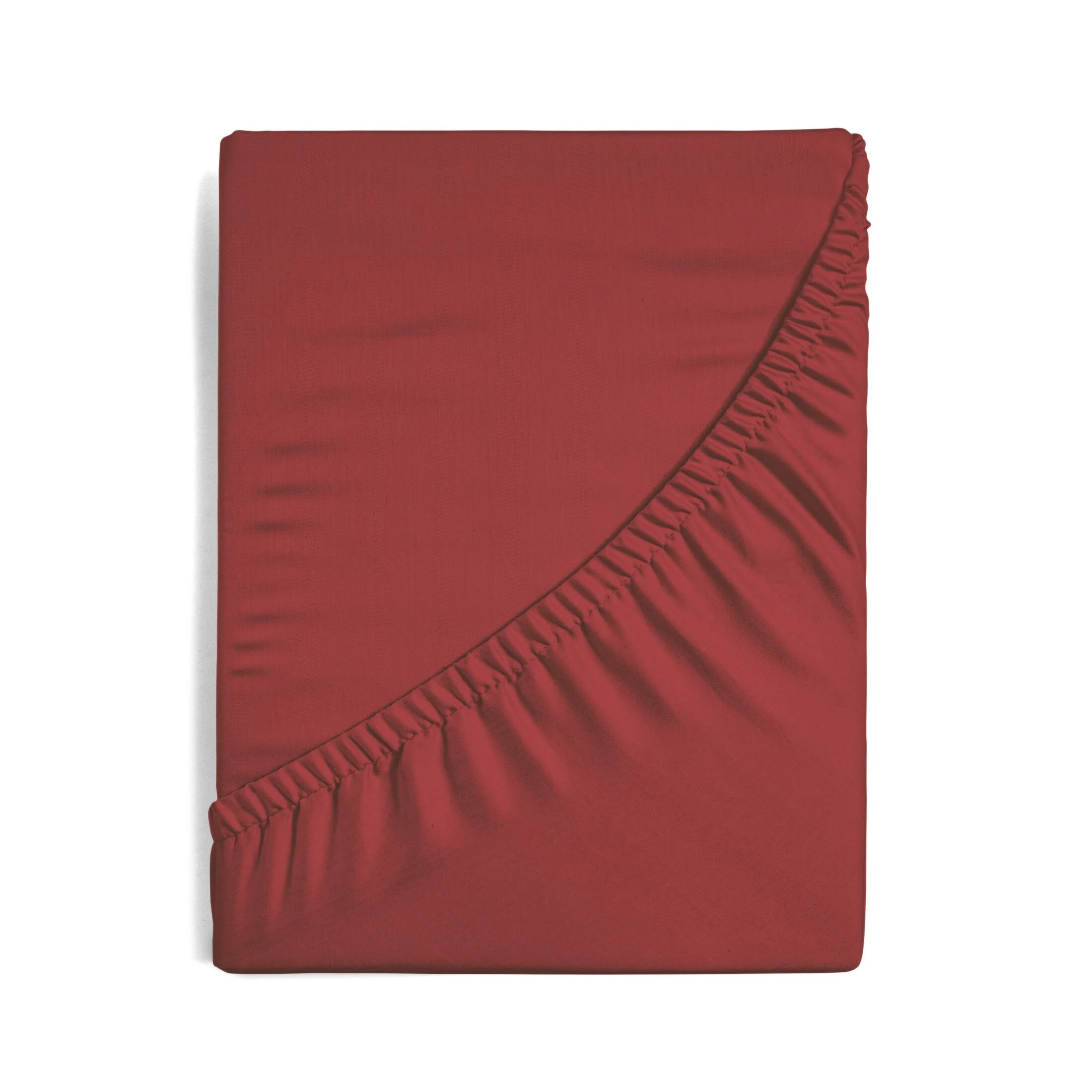 Prześcieradło gładkie z gumką 180x200 cm z satyny bawełnianej kolor czerwony 125 g/m2 NOVA 3 Eurofirany