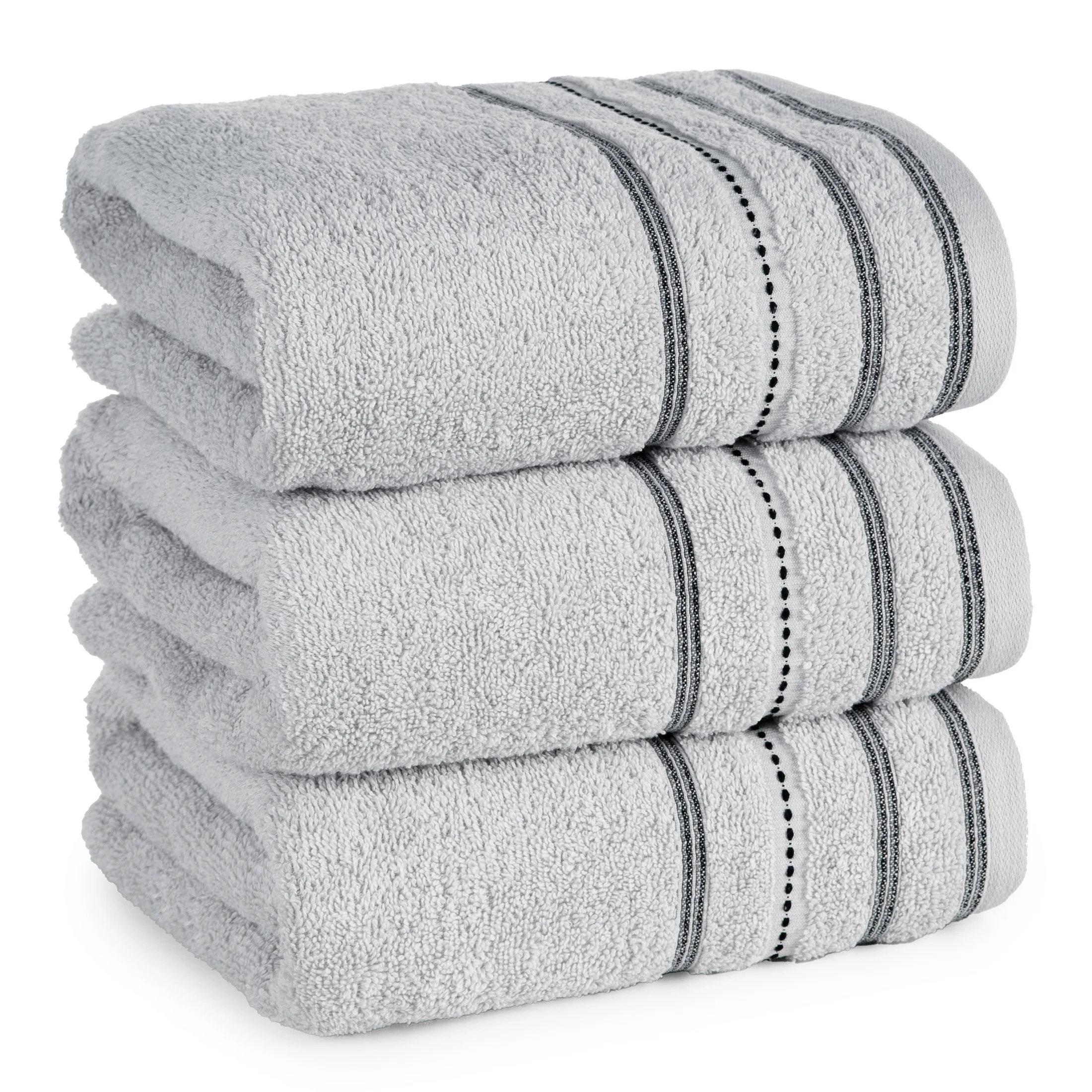 Ręcznik do rąk 30x50 cm bawełniany kolor srebrny w pasy 500 g/m2 VENTO Eurofirany