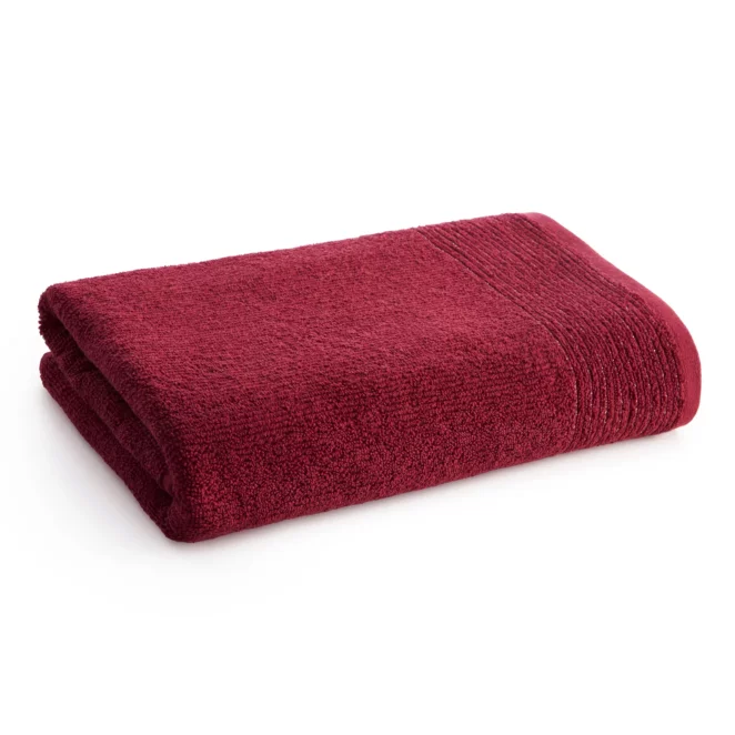 Ręcznik do rąk 30x50 cm bawełniany kolor bordowy zdobiony błyszczącą bordiurą 500 g/m2 LARI Eurofirany
