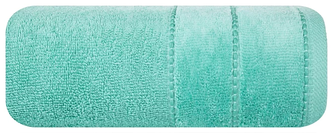 Ręcznik kąpielowy 50x90 cm bawełniany kolor miętowy z welwetową bordiurą 500 g/m2 JESSI Eurofirany