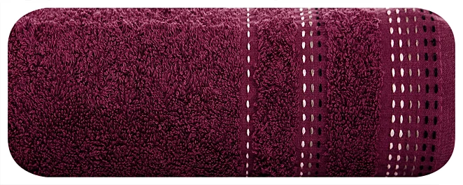 Ręcznik do rąk 30x50 cm bawełniany kolor fioletowy z ozdobnym stębnowaniem 500 g/m2 POLA Eurofirany
