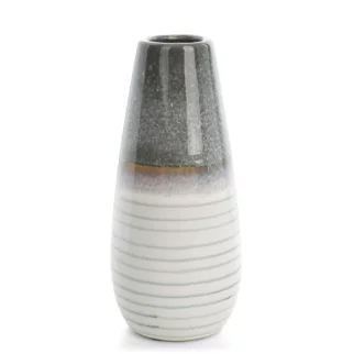 Wazon dekoracyjny biało, popielaty 13x30 cm VIKI Eurofirany