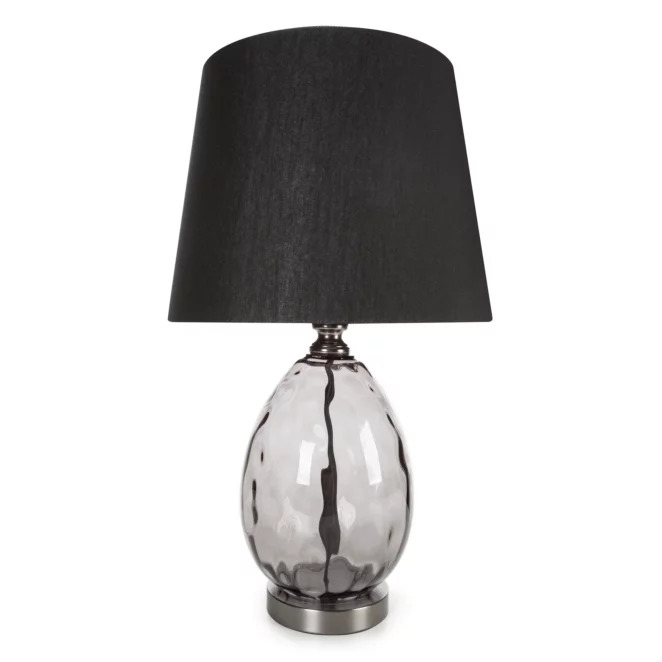 Lampa stołowa nocna czarna MAYA z podstawą z dymionego szkła 30 x 59 cm MAYA Eurofirany