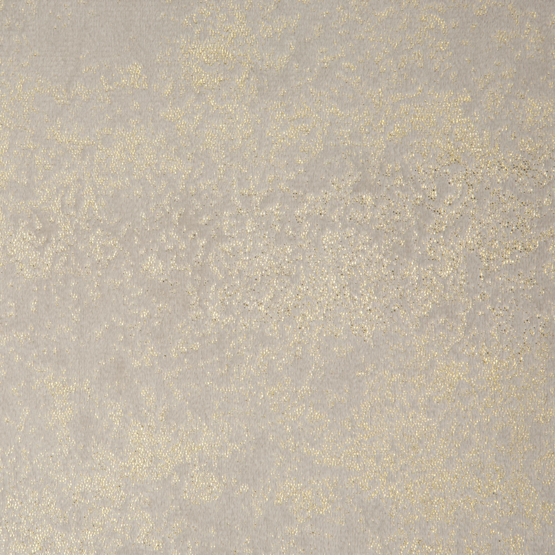 Zasłona kremowo, srebrna welwetowa z przecieranym błyszczącym nadrukiem 140x270 cm taśma - AVENA Eurofirany