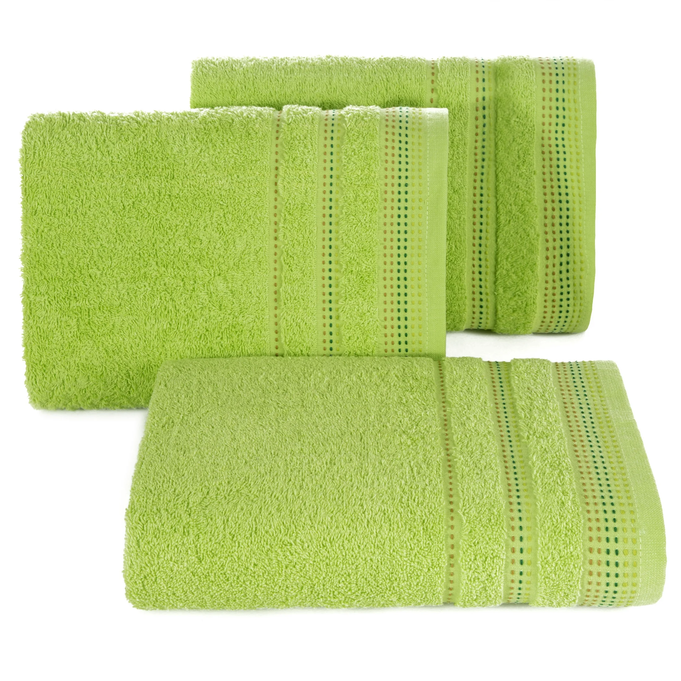 Ręcznik do rąk 30x50 cm bawełniany kolor jasnozielony z ozdobnym stebnowaniem 500 g/m2 POLA Eurofirany