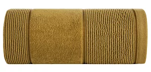 Ręcznik do rąk 30x50 cm bawełniany kolor miodowy z welurową bordiurą 500 g/m2 EMMA Eurofirany