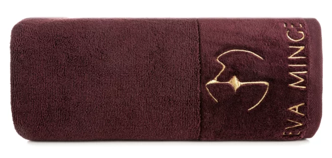 Ręcznik do rąk 30x50 cm bawełniany kolor bordowy z haftowanym logiem Eva Minge 550 g/m2 GAJA Eurofirany