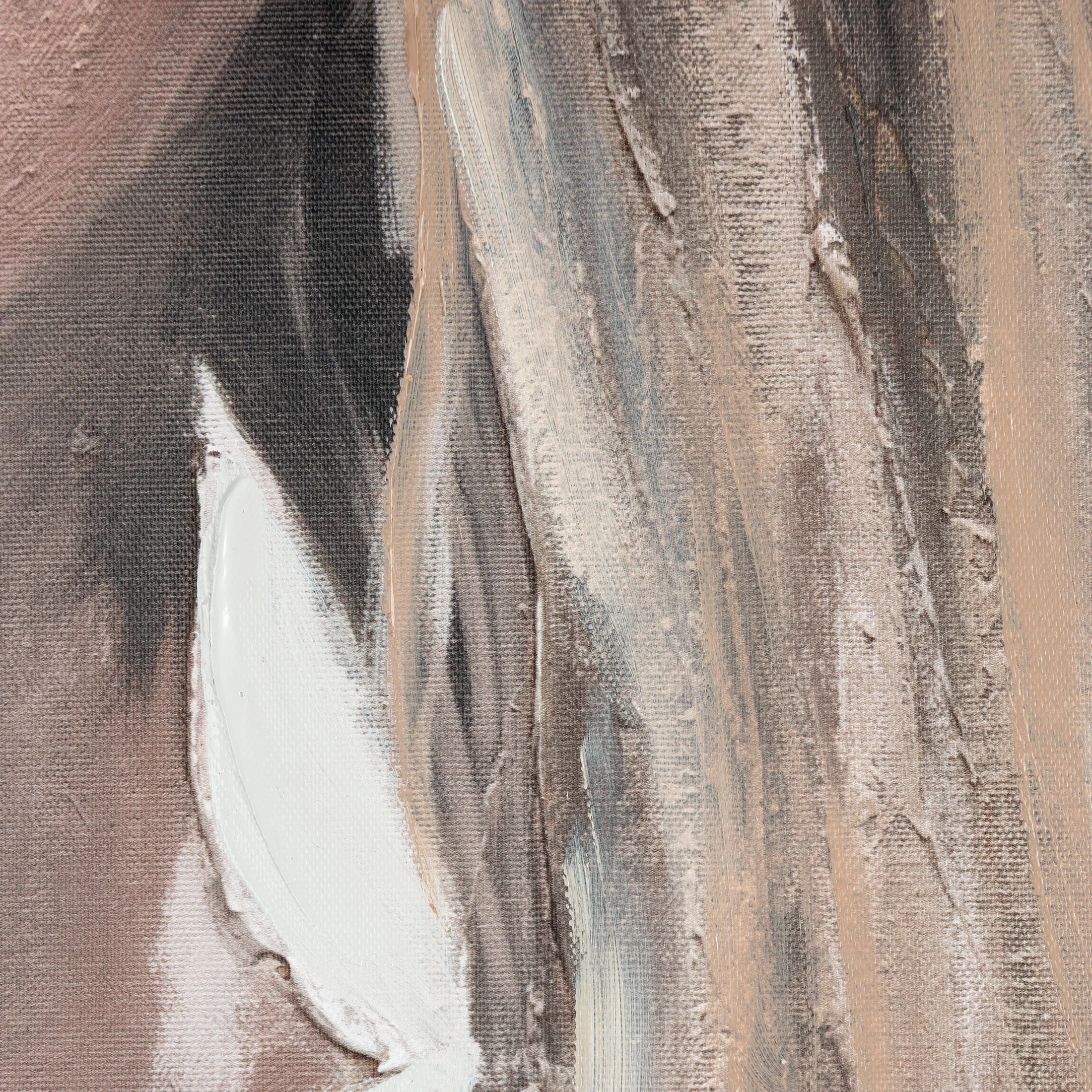 Obraz brązowo, kremowy nadruk na płótnie portret kobiety w kapeluszu 80x120 cm Eurofirany