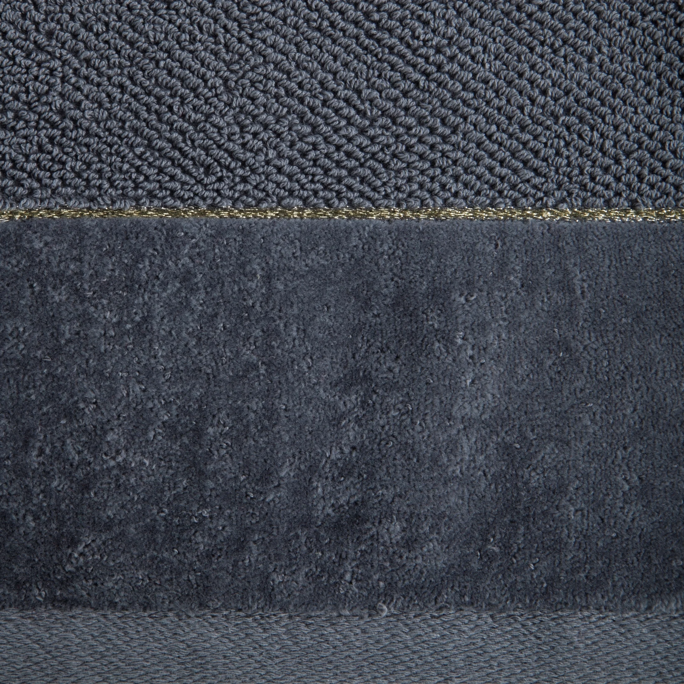 Ręcznik kąpielowy 70x140 cm bawełniany kolor stalowy z welwetową bordiurą 550 g/m2 ARIA Eurofirany