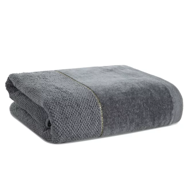 Ręcznik do rąk 30x50 cm bawełniany kolor stalowy z welwetową bordiurą 550 g/m2 ARIA Eurofirany